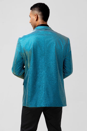 Pavão Azul Pico Lapela Um Botão 2 Peças Homens Prom Ternos